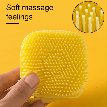 Soft Dog Shampoo Massager Bath Brush with Detachable Head & Soft Bristles - Gentle Pet Grooming Shower Brush for Sensitive Light Beige, Easy-Clean Design, Multi-Color Options (Pink, Blue, Yellow, Green, Turquoise) - Bath Time