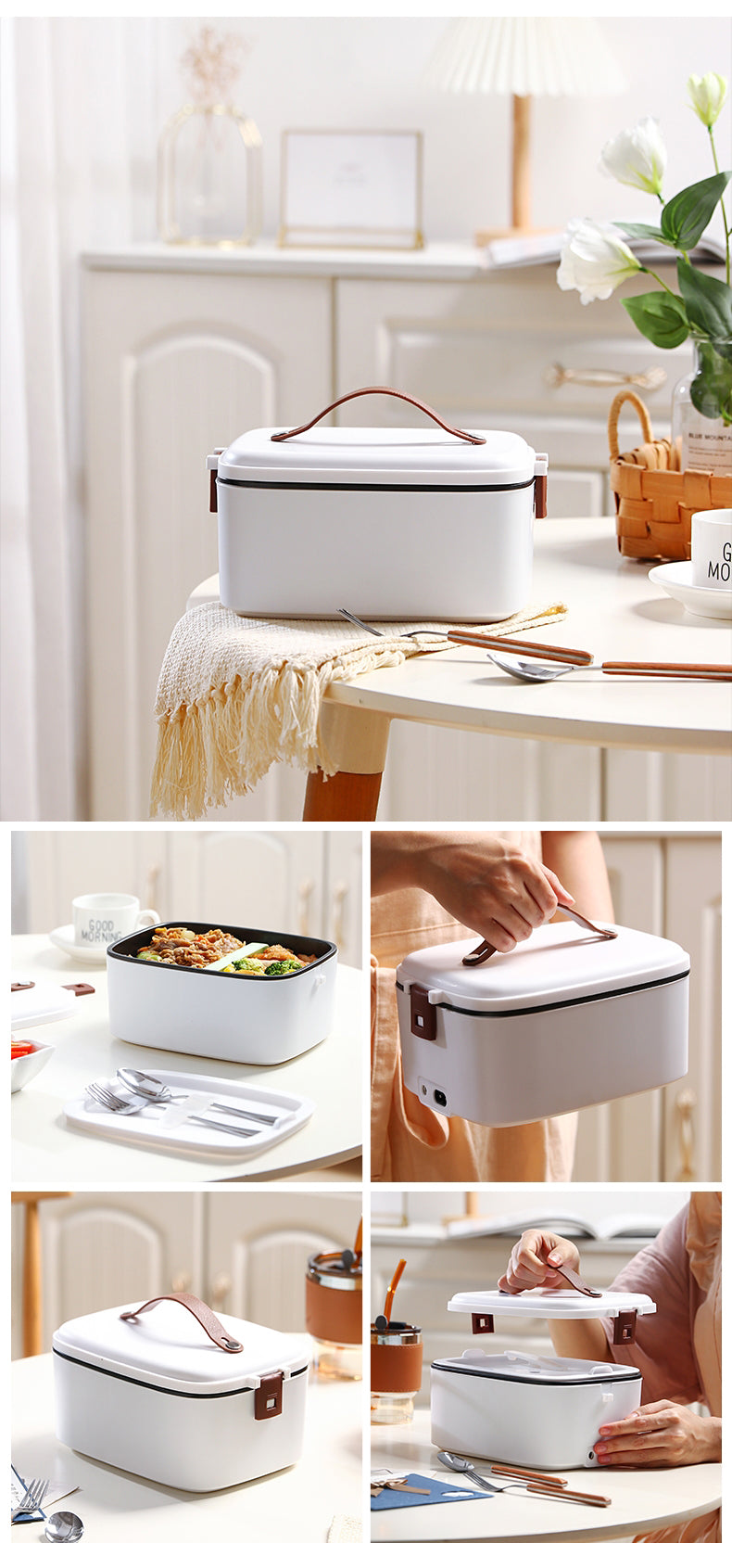 [Portable Electric Lunch Box] 2-in-1 1.8L Electric Lunch Box | Portable Food Heater for Car and Home Use - Kitchen Accessories