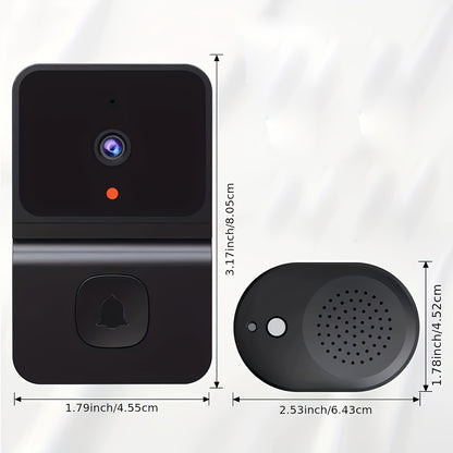 1pc (Build-in Battery) Smart WIFI Doorbell, Security Wireless Intelligent Visual Video Intercom Doorbell, 2-Way Audio, Night Vision, USB Rechargeable Low Power Consumption, Support 2.4G Wifi, Wireless Doorbells for Home, Smar