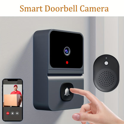 1pc (Build-in Battery) Smart WIFI Doorbell, Security Wireless Intelligent Visual Video Intercom Doorbell, 2-Way Audio, Night Vision, USB Rechargeable Low Power Consumption, Support 2.4G Wifi, Wireless Doorbells for Home, Smar