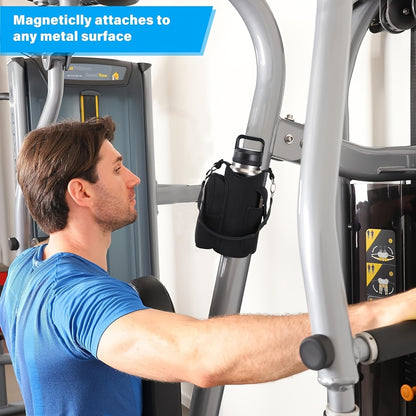 [Fitness Carrying Bag with Shoulder Strap] Fitness Magnetic Bag Water Bottle Holder Fitness Bottle Carrying Bag, with Mobile Phone Pocket and Handle Shoulder Strap Fitness Accessories Storage, Suitable for Men and Women, 5 Bu