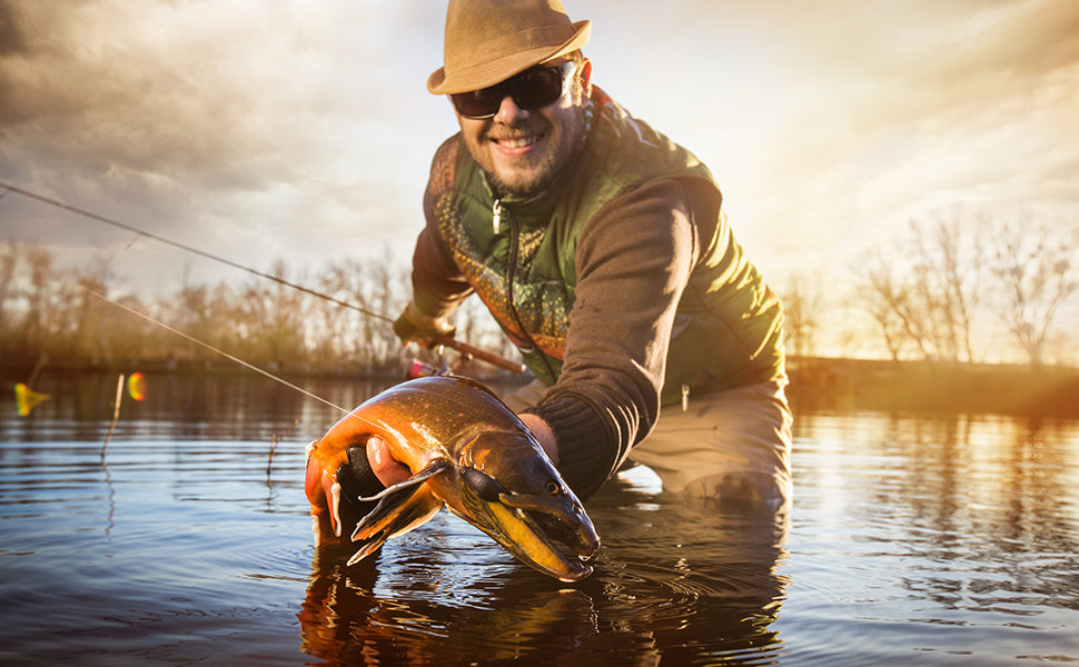 [YVLEEN Floating Fishing Net] YVLEEN Rubber Coated Floating Fishing Net - Compact & Foldable for Easy Transportation & Storage - Best for Steelhead, Salmon, Fly, Kayak, Catfish, Bass, Trout Fishing - Easy Catch & Release - Be