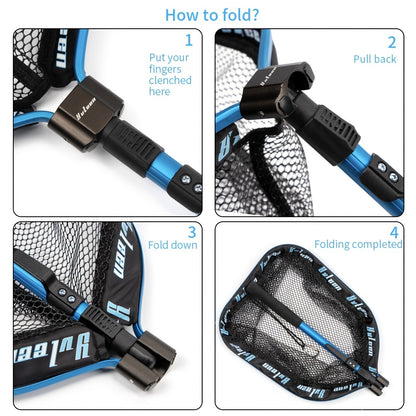 [YVLEEN Floating Fishing Net] YVLEEN Rubber Coated Floating Fishing Net - Compact & Foldable for Easy Transportation & Storage - Best for Steelhead, Salmon, Fly, Kayak, Catfish, Bass, Trout Fishing - Easy Catch & Release - Be