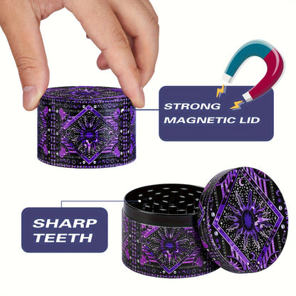 1pc 2.5 Inch Zinc Alloy 4-layer Grinder, Creative Pattern Metal Spice Grinder, Herb Crusher, Grinding Machine, Kitchen Supplies, Chrismas Gifts, Halloween Gifts, Halloween Decoration