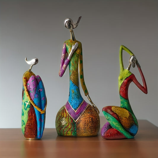 1pc Creative Home Decoration Statues, Colorful Abstract Figure, Woman Sculpture, Living Room Modern Art Figurine Desktop Accessories, Home Decor, Room Decor, weddings Decor, Tabletop Decor
