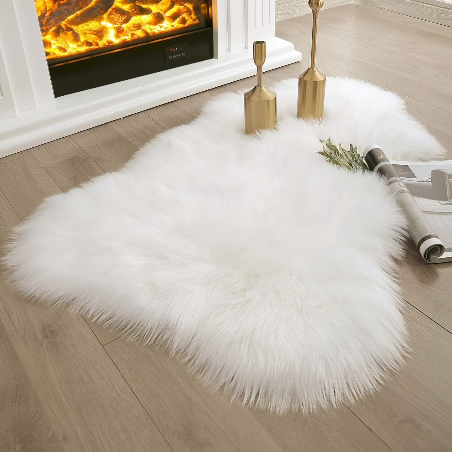 1pc Soft and Fluffy Sheepskin Carpet - Non-slip Artificial Fur Carpet for Bedroom, Living Room and Game Room - Washable and Durable - Very Suitable for Home Decoration and Dormitory