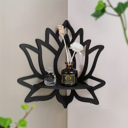 [Creative Lotus Shelf] 1pc Creative Lotus Flower Wall Corner Shelf | Right Angle Decorative Shelf for Home & Wall Decoration