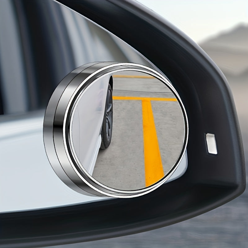 [High-definition | 360-degree] 2pcs High-definition 360-degree Adjustable Car Rearview Mirror | Round Mirror Blind Spot Mirror Wide-angle Mirror | Increase Child's Safety In The Car
