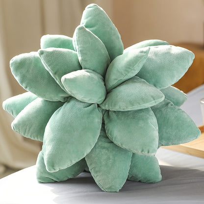 Succulent Pillow, Cute Pillows, Accent Pillows For Green Succulent Themed Home Decor, Soft Plush Cushions, Gifts For Succulent Lovers Or Kids (Dark Green) As Halloween, Chrismas Gift