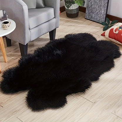 1pc Soft and Fluffy Sheepskin Carpet - Non-slip Artificial Fur Carpet for Bedroom, Living Room and Game Room - Washable and Durable - Very Suitable for Home Decoration and Dormitory