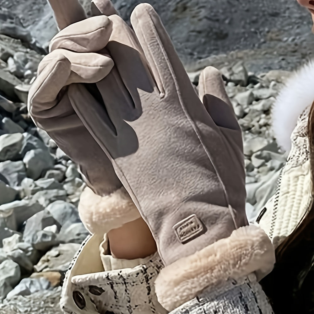 [Winter Touchscreen Gloves] Thickened Warm Winter Gloves - Unisex Touchscreen Gloves for Outdoor Skiing and Cycling - Pair