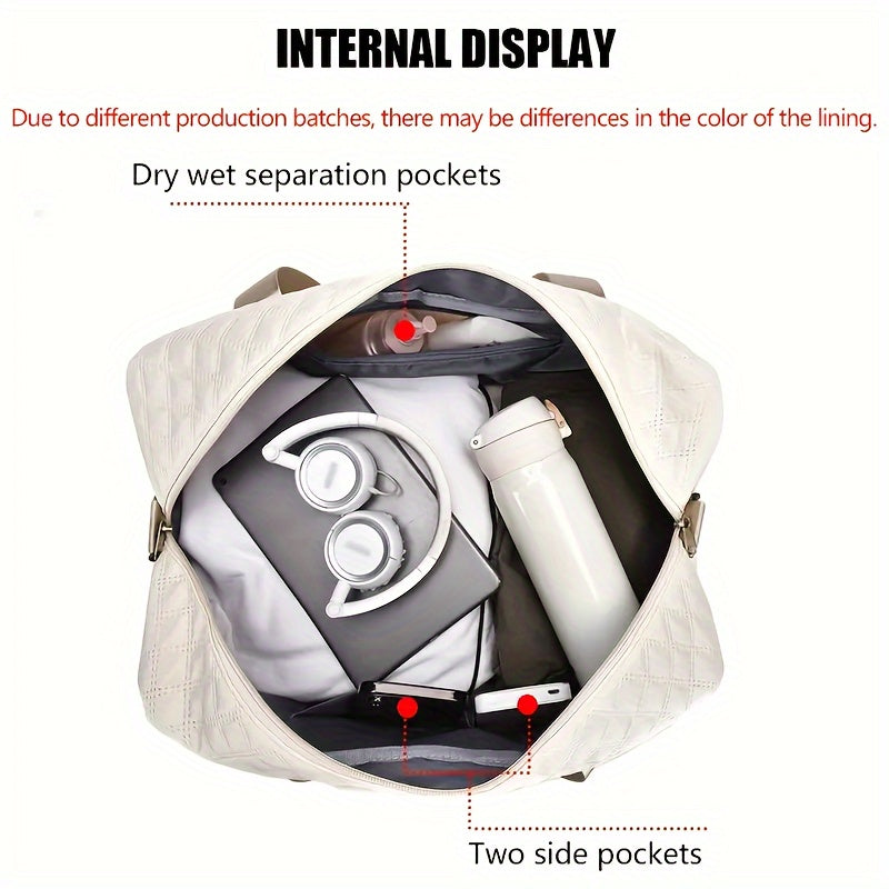 [Luxury Travel Bag] Extra Large Luxury Women's Gym Duffel Travel Bag | Multifunctional with Wet/Dry Separation, Convenient Side Pockets, and Independent Shoe Compartment - Lightweight Maternity Bag Storage Bag for Short Trip