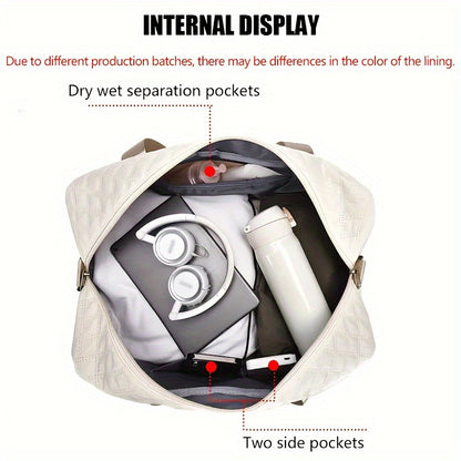 [Luxury Travel Bag] Extra Large Luxury Women's Gym Duffel Travel Bag | Multifunctional with Wet/Dry Separation, Convenient Side Pockets, and Independent Shoe Compartment - Lightweight Maternity Bag Storage Bag for Short Trip