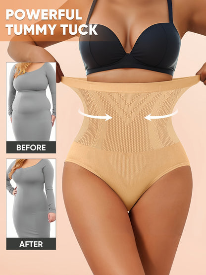 1-Pack High-Waist Tummy Control Shaping Seamless Panties, Soft Fit Women's Briefs
