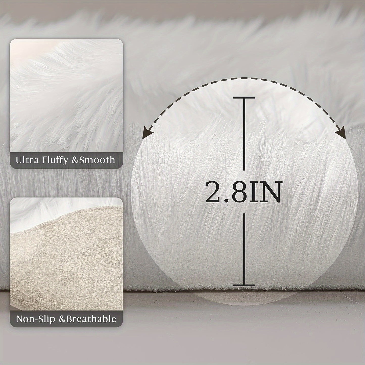 1pc Soft and Fluffy Sheepskin Carpet - Non-slip Artificial Fur Carpet for Bedroom, Living Room and Game Room - Washable and Durable - Very Suitable for Home Decoration and Dormitory