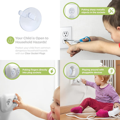 [Safety Outlet Covers] 10pcs Baby Proofing Safety Outlet Covers | Child Secure Electric Plug Protectors, Hidden Handle Square Socket Covers, For Kids Toddler Protection, Christmas, Halloween, Thanksgiving Day Gift