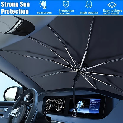 [Car Sunshade] Blackout Car Sunshade | Front Windshield Sunscreen Heat Insulation Sunshade Blocking Plate Car Interior Windshield Small Car Cover Umbrella