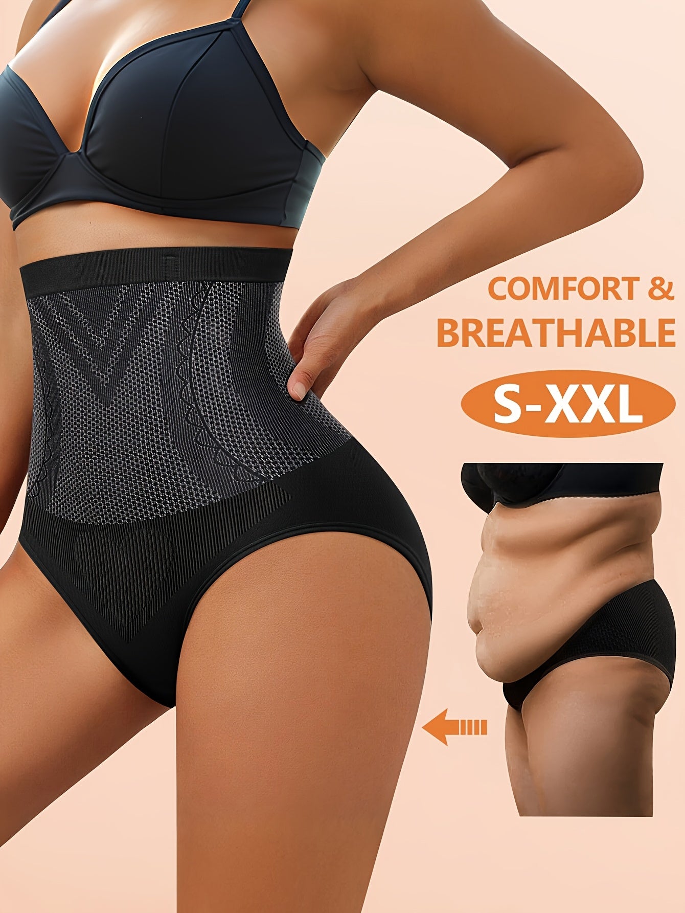 1-Pack High-Waist Tummy Control Shaping Seamless Panties, Soft Fit Women's Briefs