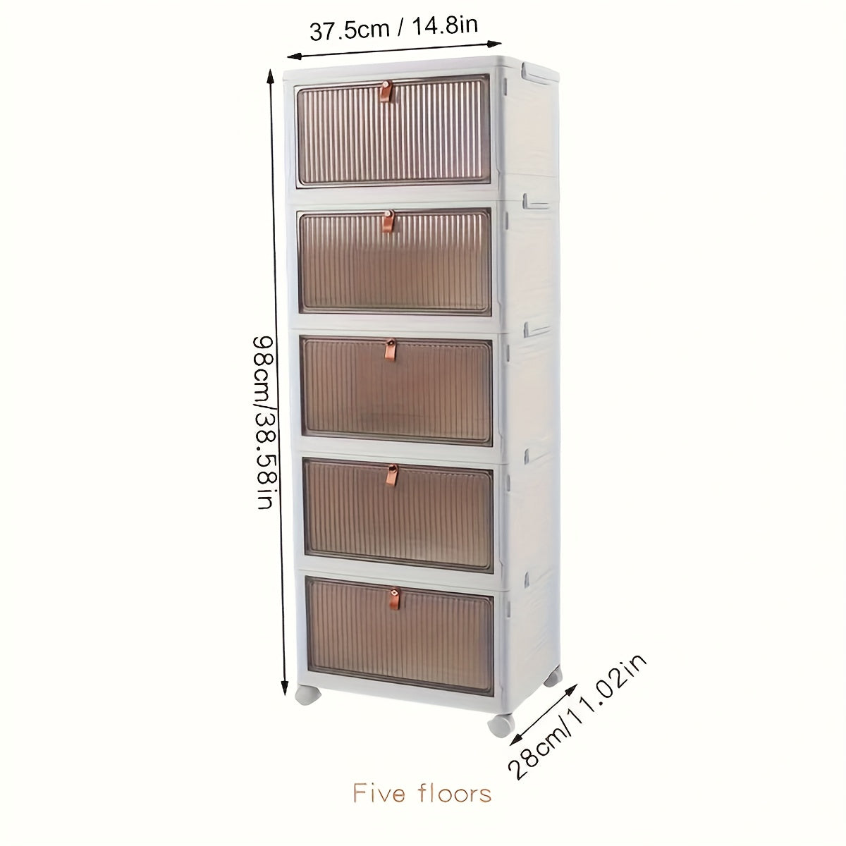 1/3/5pcs Large Foldable White PP Plastic Shoe Storage Boxes With Wheels - 3 Layers Of Clear Stackable Shoe Display Boxes For Organized Shoe Storage Bedroom Accessories Storage Trunks & Chests