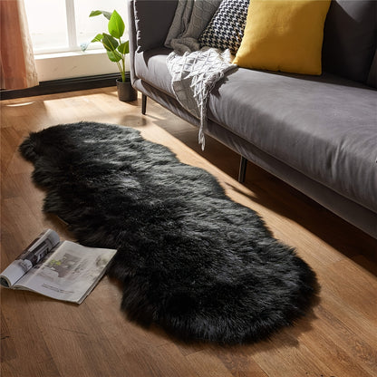 1pc Soft and Fluffy Sheepskin Carpet - Non-slip Artificial Fur Carpet for Bedroom, Living Room and Game Room - Washable and Durable - Very Suitable for Home Decoration and Dormitory