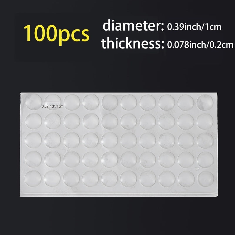 100pcs Clear Rubber Bumpers - Easy Stick-On, Durable Surface Protection for Furniture & Electronics, Non-Marking & Versatile