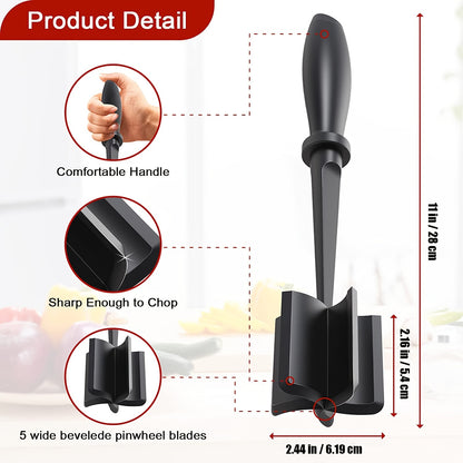 [Manual Meat Shredder] PANCERKA Manual Meat Shredder & Pulverizer | Heat-Resistant Polypropylene, Non-Stick Surface, Ergonomic Handle, Dual Interchangeable Blades for Beef, Turkey, BBQ, Stovetop Use, Kitchen Gadgets, Durable
