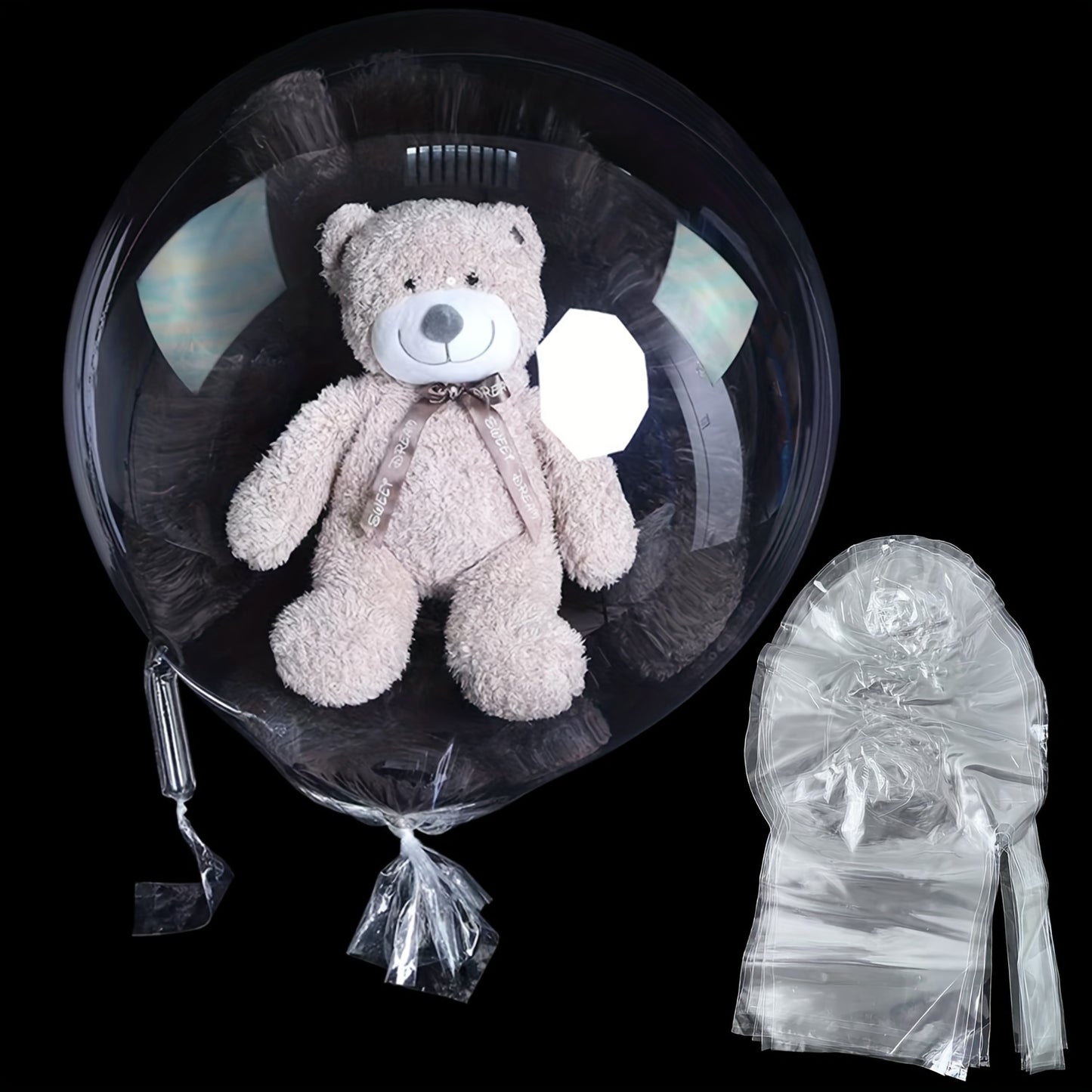12pcs Transparent Double-port Stretched Version 30-inch Bobo Balls for Rose Snacks Romantic Birthday Party Scene Decoration Halloween, Thanksgiving, Christmas, and Easter Gift