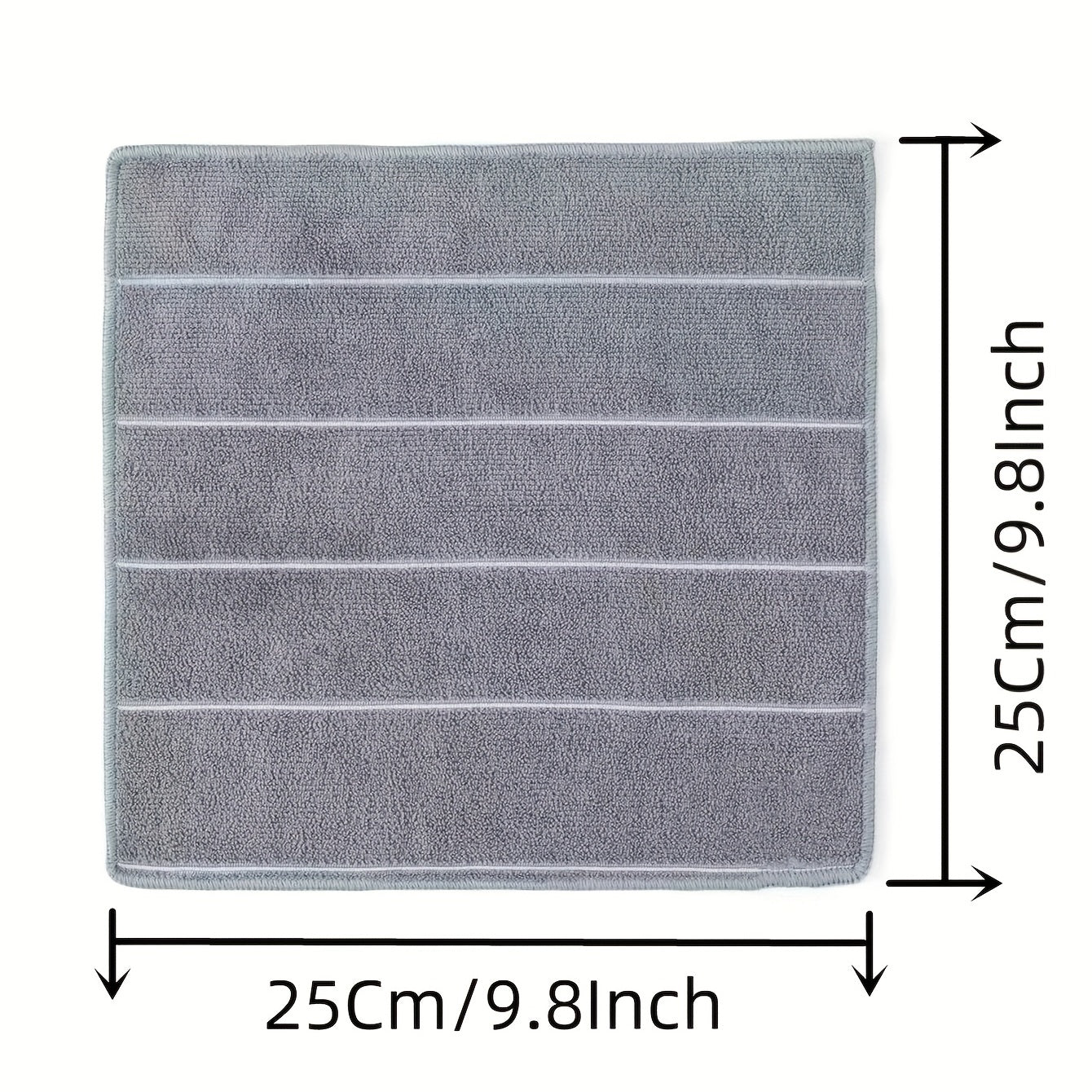 [Super Absorbent Towels] 5pcs HYER KITCHEN Super Absorbent Microfiber Cleaning Towels, Quick-Drying, Striped Gray and White, Multipurpose for Kitchen & Bathroom Use