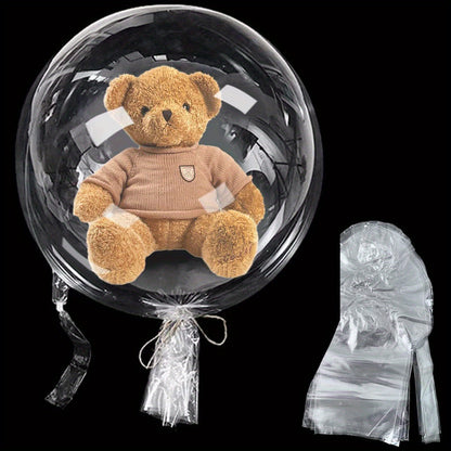 12pcs Transparent Double-port Stretched Version 30-inch Bobo Balls for Rose Snacks Romantic Birthday Party Scene Decoration Halloween, Thanksgiving, Christmas, and Easter Gift