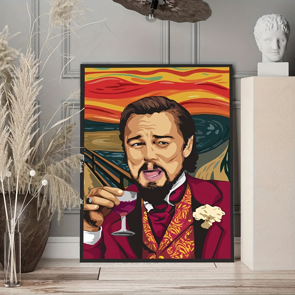 [Ideal Abstract Scream Movie Poster] 1pc Canvas Poster, Modern Art, Abstract Scream Movie Star Poster, Classic Artwork Leo Canvas Painting, Funny Film Actor Picture, Ideal Gift For Bedroom Living Room Kitchen Corridor, Wall A