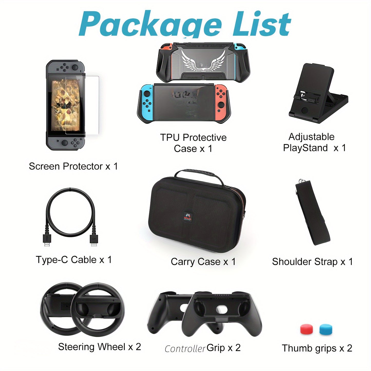 12 In 1For Switch Handheld Large Capacity Accessories Storage Bag Travel Bag Set With Shoulder Straps Suitable For Giving Valentine's Day, Christmas, And New Year Gifts