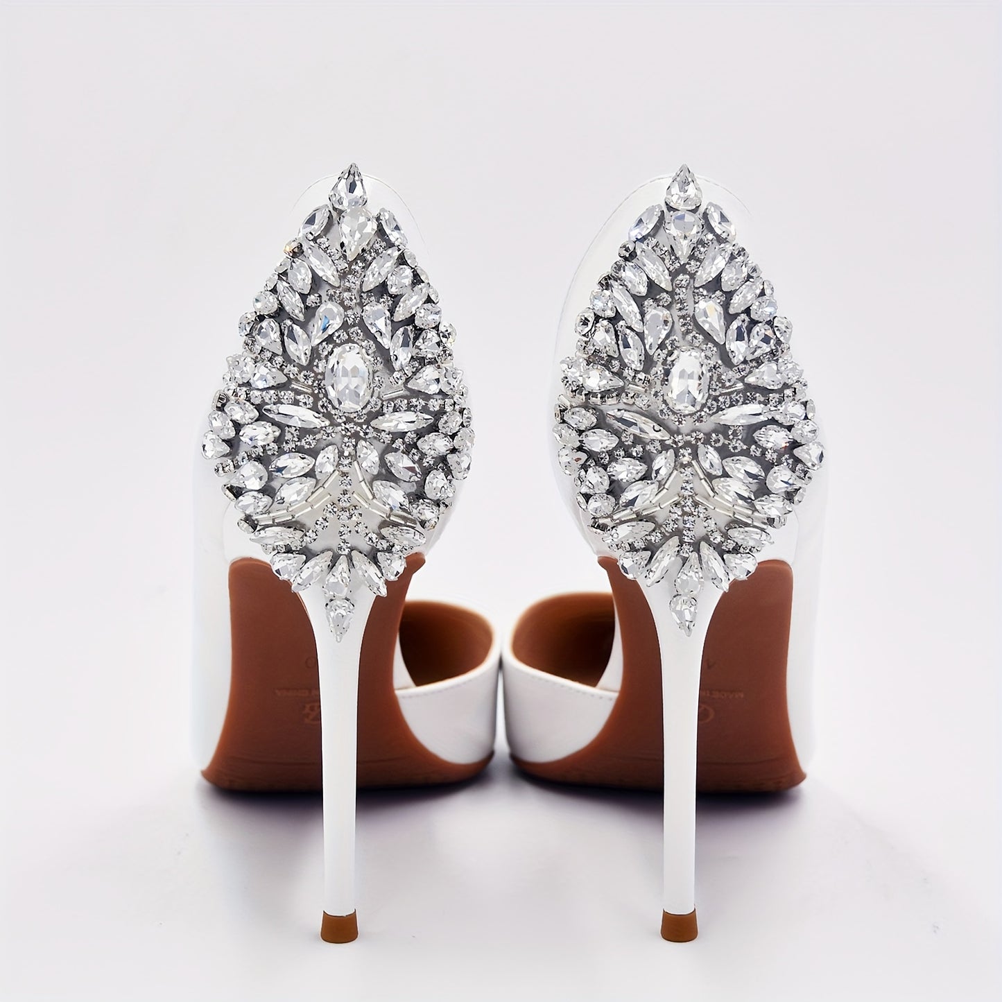 [Silvery Rhinestone Applique Patch] 2pcs Silvery Rhinestone Applique Patch - Sewing Iron-On Dress Shoes Decoration Accessories