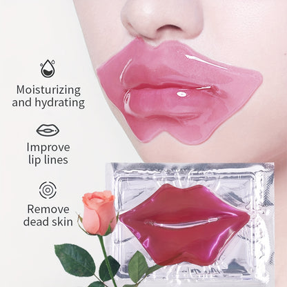 10Pcs Pink Crystal Lip Mask Patches, Hydrating And Moisturizing, Keep All-Day Moisture For Lip, Long-lasting Effect, The Lip Line, Great For Fight Chapped, Plump Lips