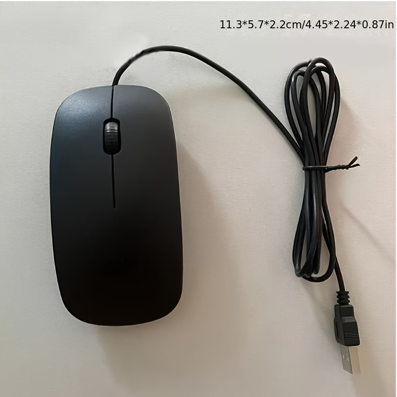 [Ultra-Thin] Ultra-Thin 1200dpi Wired Gaming Mouse | Ergonomic Design, Anti-Slip Scale Pattern, 3D Roller | PC and Laptop | Business Computing Tools, Minimalist Mouse Design, Durable Optical Mouse, Black & White Options