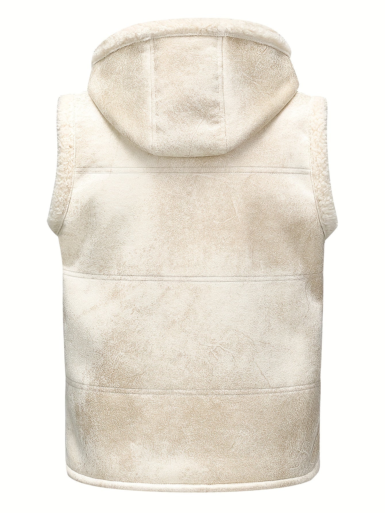 [Warm Hooded Vest] Warm & Windproof Men's Fleece-Lined Hooded Vest - Stylish Sleeveless Jacket with Zipper Pockets, Olive Green, Daily Comfort Vest | Hooded Jacket | Functional Pockets