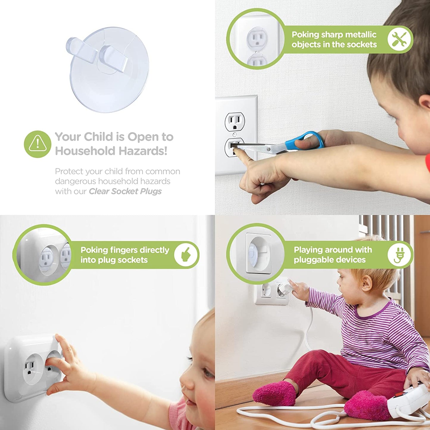 [Safety Outlet Covers] 10pcs Baby Proofing Safety Outlet Covers | Child Secure Electric Plug Protectors, Hidden Handle Square Socket Covers, For Kids Toddler Protection, Christmas, Halloween, Thanksgiving Day Gift