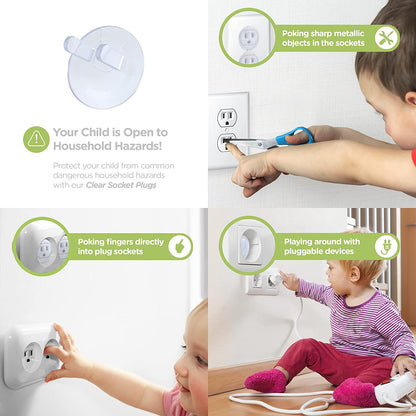 [Safety Outlet Covers] 10pcs Baby Proofing Safety Outlet Covers | Child Secure Electric Plug Protectors, Hidden Handle Square Socket Covers, For Kids Toddler Protection, Christmas, Halloween, Thanksgiving Day Gift