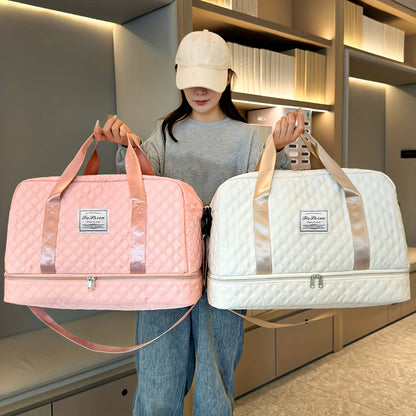 [Luxury Travel Bag] Extra Large Luxury Women's Gym Duffel Travel Bag | Multifunctional with Wet/Dry Separation, Convenient Side Pockets, and Independent Shoe Compartment - Lightweight Maternity Bag Storage Bag for Short Trip