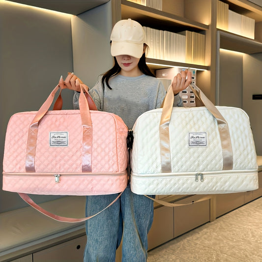 [Luxury Travel Bag] Extra Large Luxury Women's Gym Duffel Travel Bag | Multifunctional with Wet/Dry Separation, Convenient Side Pockets, and Independent Shoe Compartment - Lightweight Maternity Bag Storage Bag for Short Trip