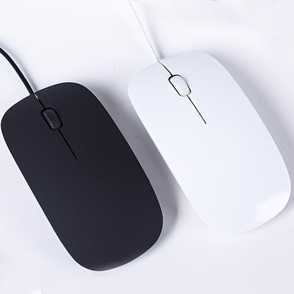 [Ultra-Thin] Ultra-Thin 1200dpi Wired Gaming Mouse | Ergonomic Design, Anti-Slip Scale Pattern, 3D Roller | PC and Laptop | Business Computing Tools, Minimalist Mouse Design, Durable Optical Mouse, Black & White Options