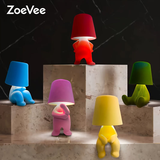 [Zoevee Velvet Lamp] Zoevee LED Rechargeable Velvet Lamp | Color Creative Fabric Table Lamp for Bedroom, Living Room, Restaurant, Bar - Ins Atmosphere Night Light Decoration
