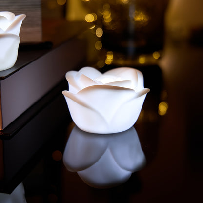 [6pcs Luminous Rose Flower Decor] 6pcs, Led Electronic Luminous Rose Flower, Valentine's Day Gift, Home Decoration, Countertop Decoration, Proposal Candle Rose, Wedding Rose, Valentine's Day Scene Decoration