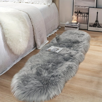 1pc Soft and Fluffy Sheepskin Carpet - Non-slip Artificial Fur Carpet for Bedroom, Living Room and Game Room - Washable and Durable - Very Suitable for Home Decoration and Dormitory