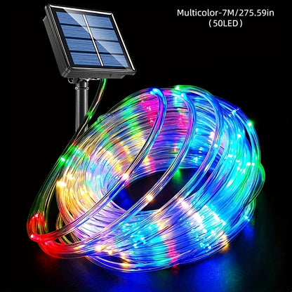 1 Pack Solar Tube String Lights, 8 Modes Outdoor LED Copper Wire Lights, For Garden Decor Lamp, Outdoor LED Copper Fairy String Tube Lights For Party Garden Yard Home Wedding Christmas Halloween Holiday Decoration Lighting