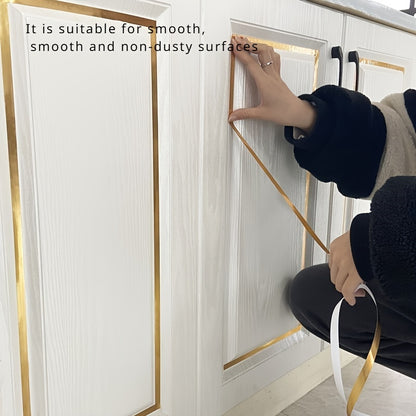 1 Roll Brushed Golden/Silvery Floor Edging Waterproof Seam Wall Stickers, Wall Gap Ceiling Home Decoration, Self-Adhesive Tile Tape, 1968.5inch