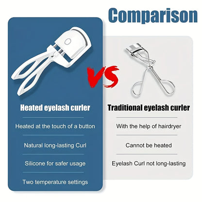 [Long-Lasting Curl] ABS Electric Eyelash Curler | Modern Beauty | Long-Lasting Curl | Home Use | Easy to Use