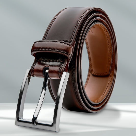 [Classic Men's Leather Belt] Classic & Fashion Men's Leather Belt | Single Prong Buckle for Jeans, Pants, Work & Business - Gift for Dad & Husband
