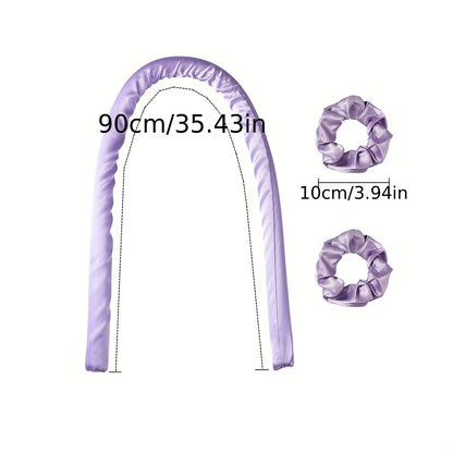 3pcs/Set Bandeau de tige de curling sans chaleur avec liers à cheveux - DIY Lazy Ribbon Hair