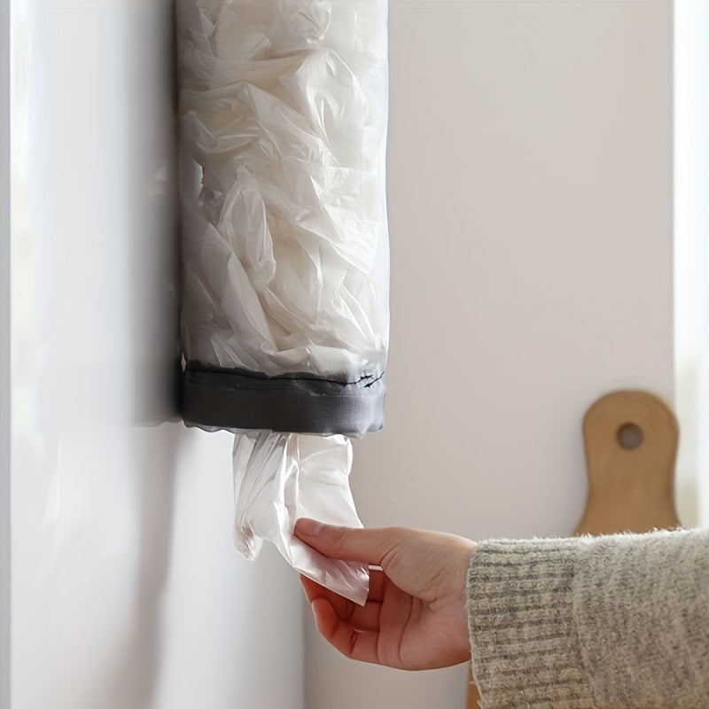 [Durable Trash Bag Organizer] Durable Plastic Under-Cabinet Kitchen Trash Bag Organizer | Open Storage Design, Secure Mounting, Space-Saving Garbage Bag Holder for Countertop Clutter Reduction, Sleek Storage Solution | Sturdy