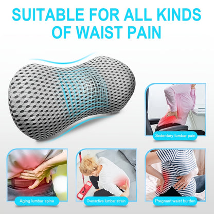 Supreme Memory Foam Lumbar Pillow - Scientific Contour for Instant Pain Relief - Premium Support for Car, Office, Recliner & Bed - Ergonomic Streamline Design for Ultimate Comfort